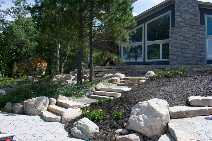 Backyard Hillside — Lawn Steps